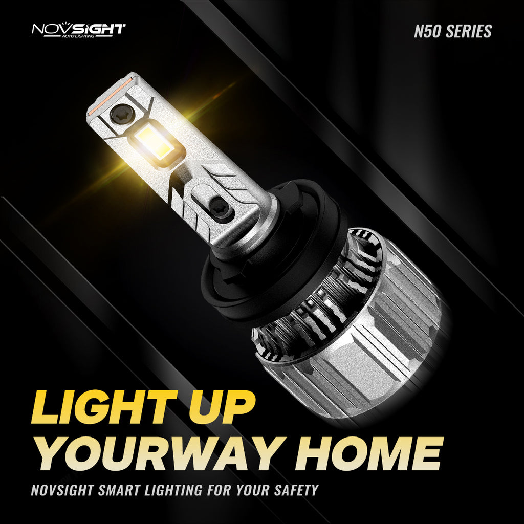 Novsight N50Y Yellow Fog Light H11 15000LM 70W Car LED Headlight Light 2Pcs