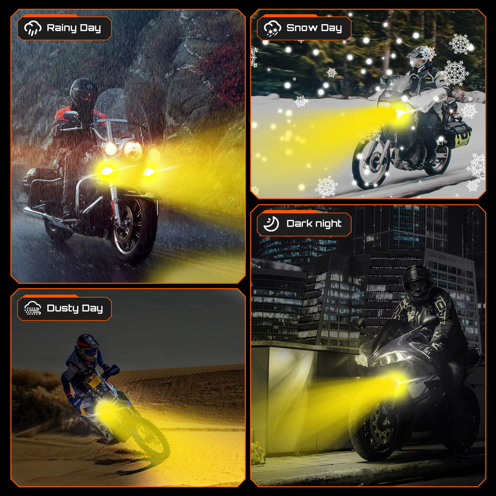 Novsight WL13 All Weather Dual Color High Beam & Low Beam Beam 6500K 3000K 45W 3500LM Motorcycle Off-road Round Light Bar LED Pod lights