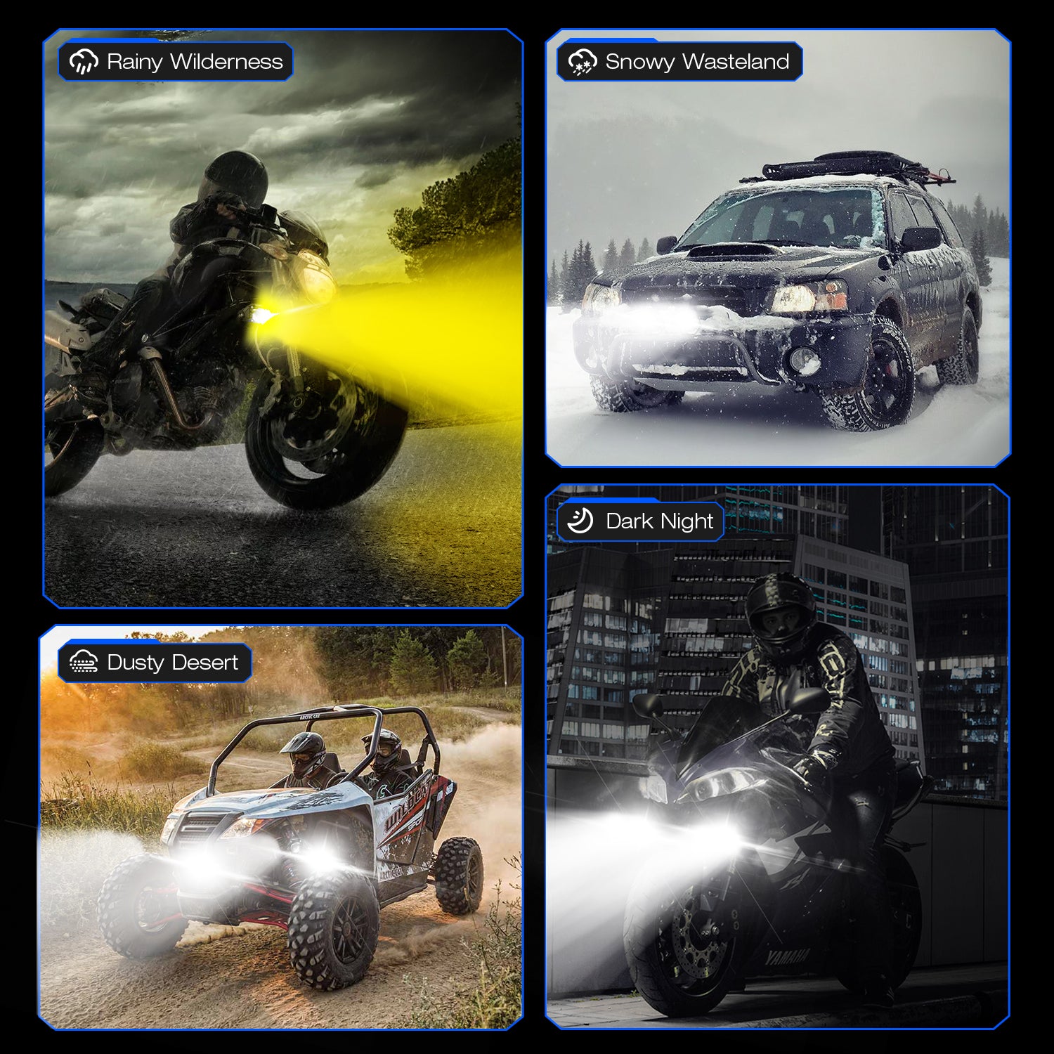 Novsight WL1-1D Laser Gun 2PCS 40W 4000LM White & Yellow Flashing mode 2-in-1 For Motorcycle Jeepney Cars Mini Driving Light LED Work IP68 Waterproof Car spotlights