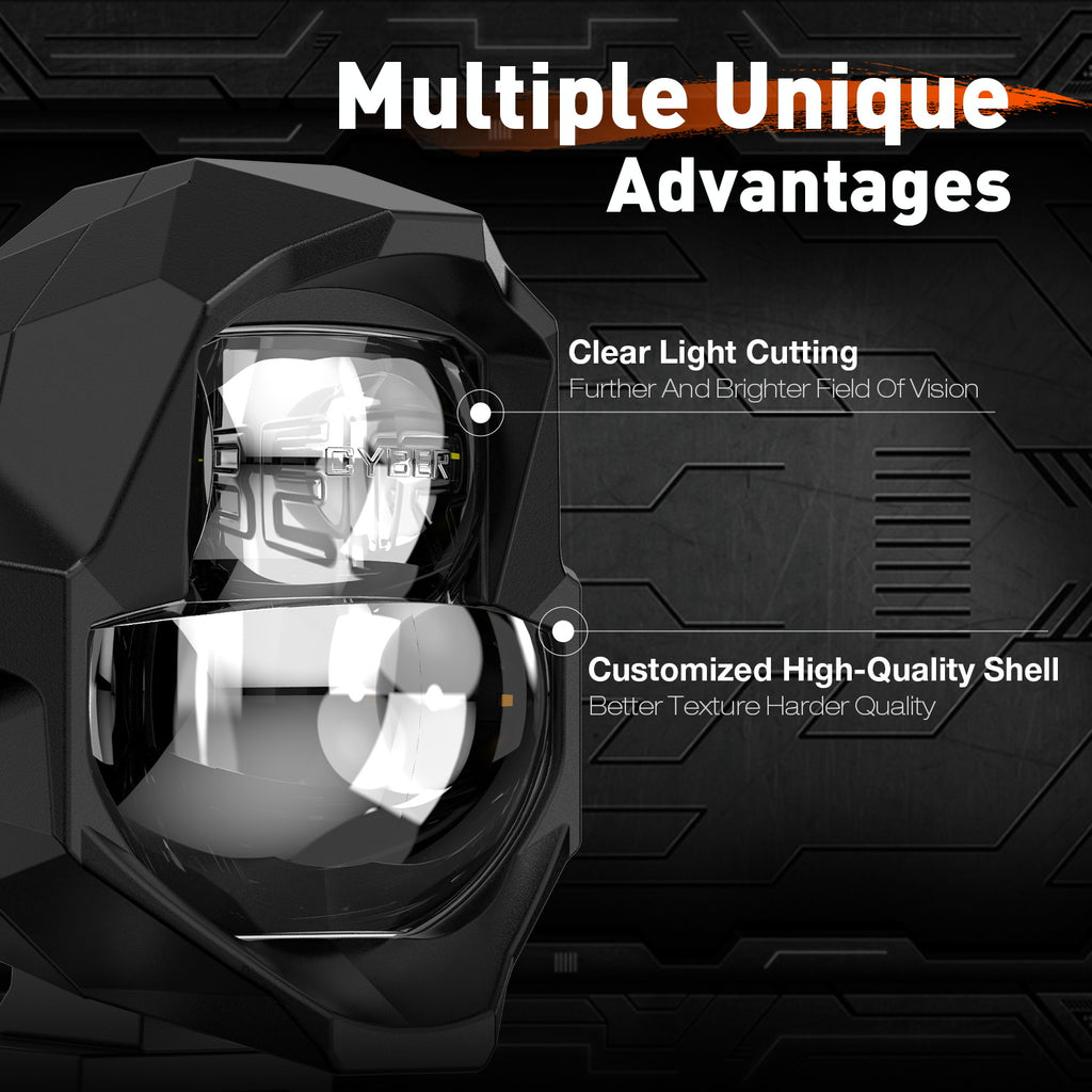 Novsight WL13 All Weather Dual Color High Beam & Low Beam Beam 6500K 3000K 45W 3500LM Motorcycle Off-road Round Light Bar LED Pod lights
